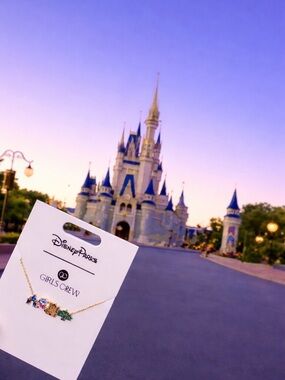 Disney Parks X Girls Crew Gold Four Park Icons Walt Disney World Dainty Necklace